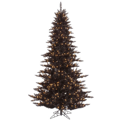 Vickerman K161776LED - 7.5 ft Black Fir Prelit Warm White LED Christmas Tree