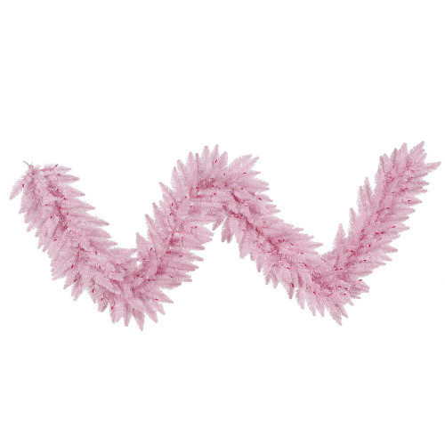 Vickerman K163814 - 9 ft Pink Fir Christmas Garland - Unlit