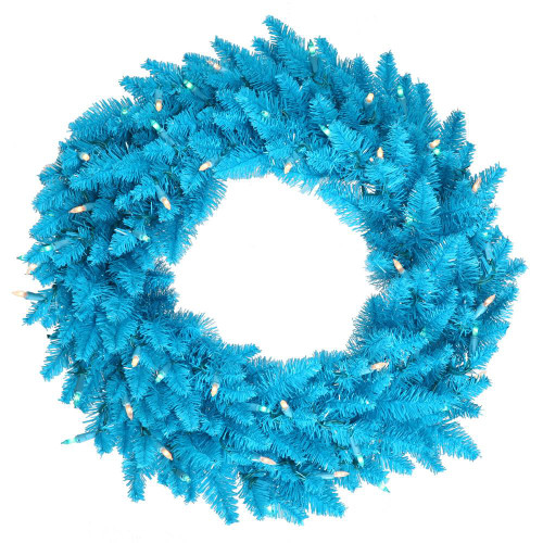 Vickerman K164336 - 36" Sky Blue Fir Wreath