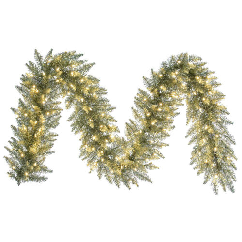  Vickerman K166415LED 9ft Champagne Garland with LED Lights 