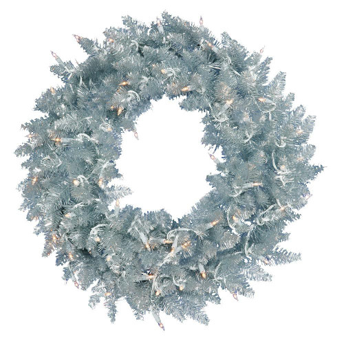  Vickerman K166931LED 30" Silver Fir Wreath DuraL LED 100WW 