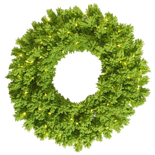 Vickerman K168625LED - 24" Flocked Lime Wreath with Lime LED Lights
