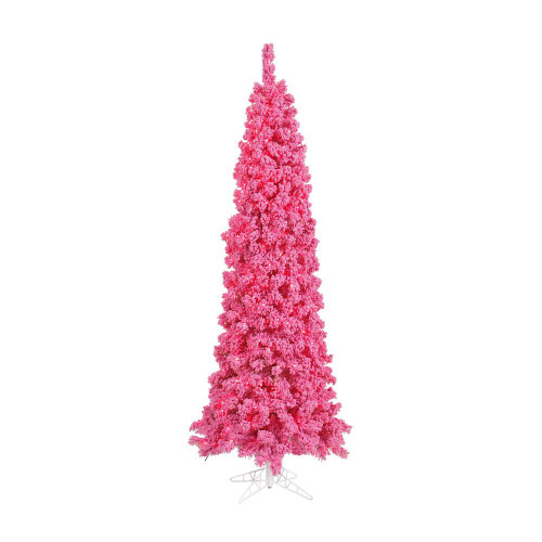 Vickerman K168767 - 6.5 ft Flocked Pink Fir Unlit Christmas Tree