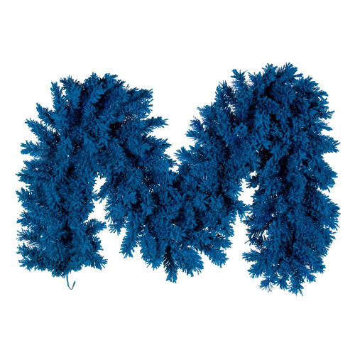 Vickerman K223314 - 9 ft Turquoise Flocked Turquoise Christmas Garland - Unlit
