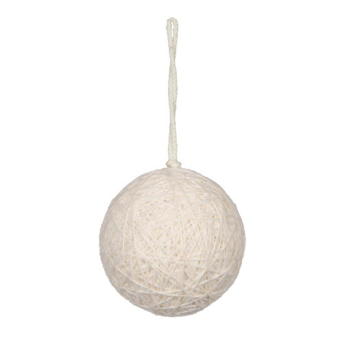 Vickerman JE220361 4" Ivory Wool String Wrapped Ball 4/Bag