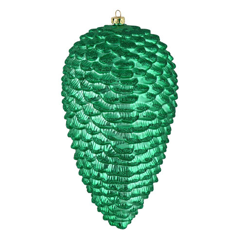 Vickerman N187244D - 7 inch Seafoam Glitter Pinecone Christmas Ornament - 4 Pack