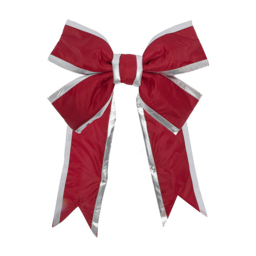 Vickerman L130548 - 4 ft Red-Silver Nylon Outdoor Bow