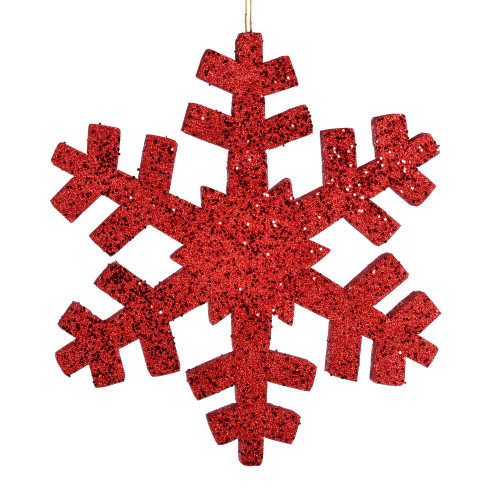 Vickerman L134603 18" Red Outdoor Glitter Snowflake