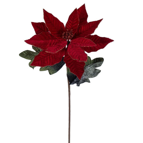  Vickerman L225403 22" Merry Red Velvet Poinsettia 