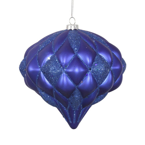 Vickerman M112202 - 5.7 inch Blue Glitter Onion Christmas Ornament