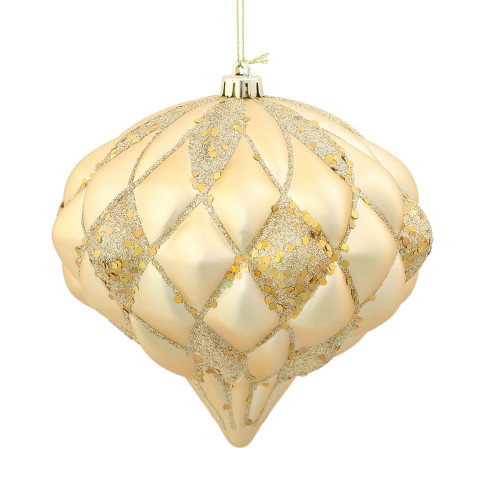 Vickerman M112208 - 5.7 inch Gold Glitter Onion Christmas Ornament