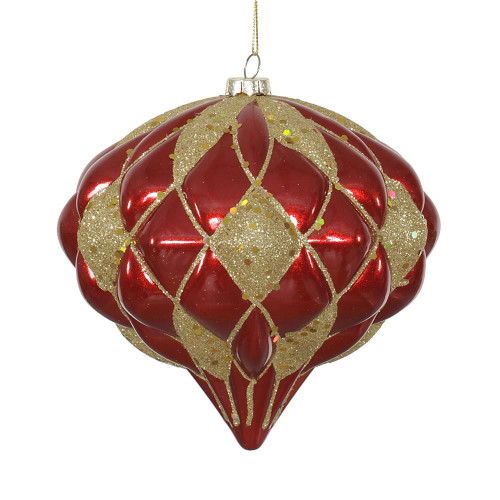 Vickerman M112286 5.7" Red-Gold Matte-Glit Diamond Onion