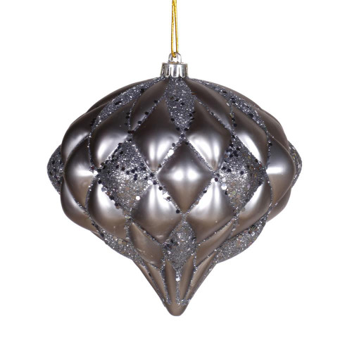 Vickerman M112287 - 5.7 inch Pewter Glitter Onion Christmas Ornament