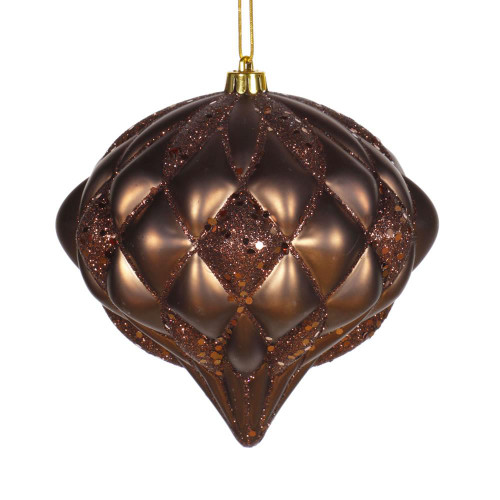 Vickerman M1122CH - 5.7 inch Chocolate Matte Onion Christmas Ornament
