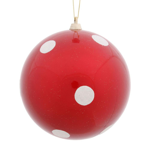 Vickerman M120203 - 5.5 inch Red Glitter Ball Christmas Ornament