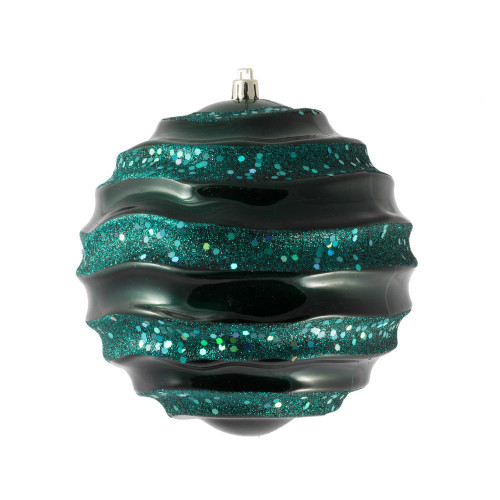 Vickerman M132062 - 6 inch Sea Blue Glitter Ball Christmas Ornament