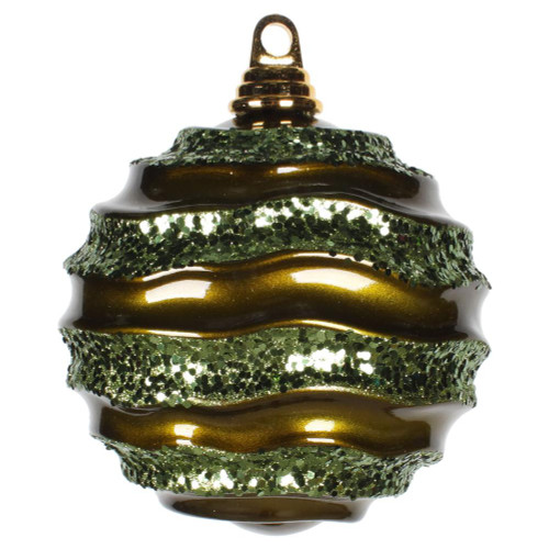  Vickerman M1320OL 6'' Olive Candy Glitter Wave Ball 
