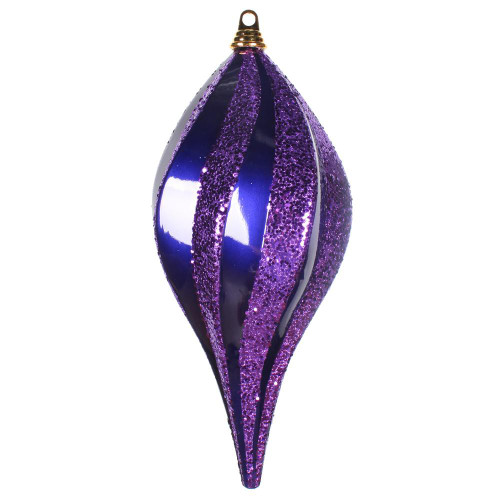 Vickerman M132566 8'' Purple Candy Glitter Swirl Drop