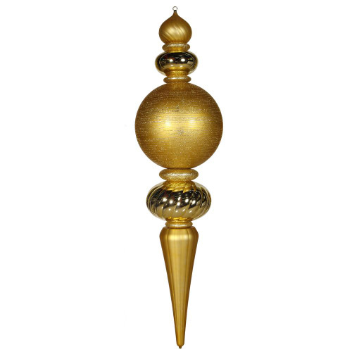  Vickerman M111808 62" Gold Finial Shiny-Matte-Glitter 