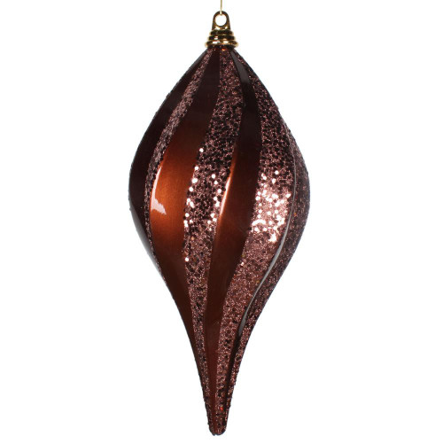 Vickerman M1325CH 8'' Chocolate Candy Glitter Swirl Drop