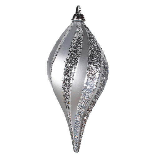 Vickerman M132607 12'' Silver Candy Glitter Swirl Drop