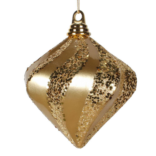 Vickerman M133208 6'' Gold Candy Glitter Swirl Diamond