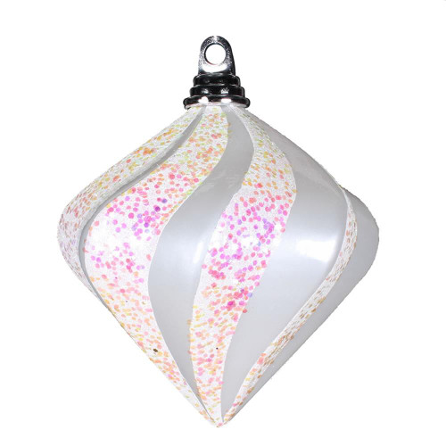 Vickerman M133211 6'' White Candy Glitter Swirl Diamond