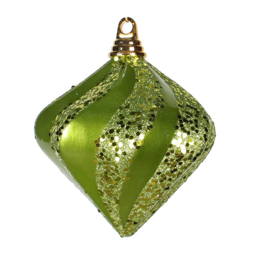 Vickerman M1332LM - 6 inch Lime Glitter Diamond Christmas Ornament
