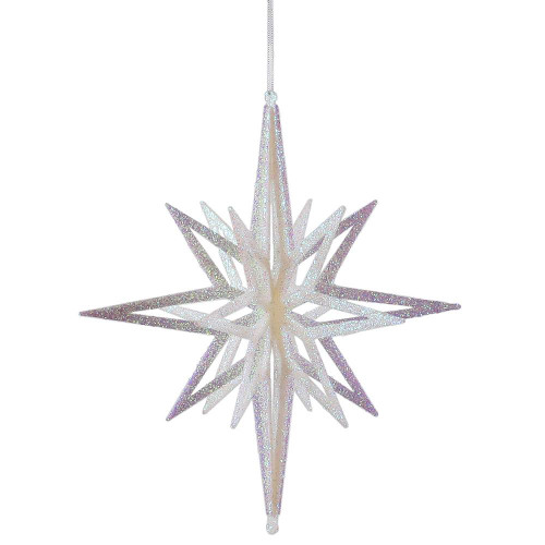 Vickerman M148211 12" White 3D Glitter Star