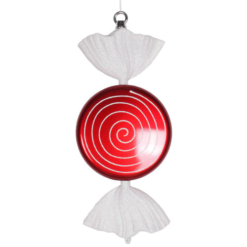 Vickerman M152833 13" Red-White Candy Swirl Glitter