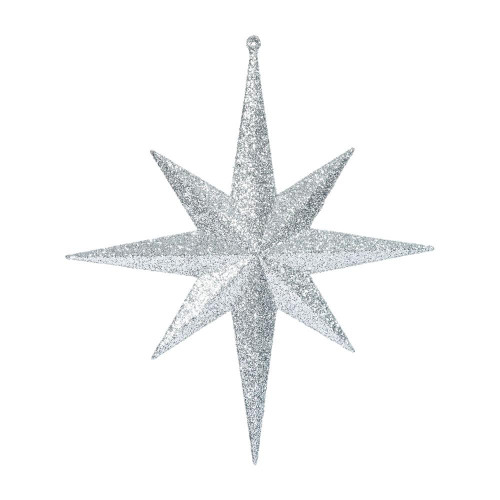  Vickerman M167407 12" Silver Glitter Bethlehem Star 2/Bag 