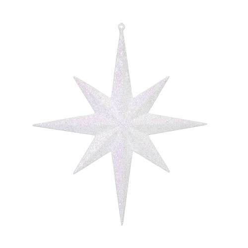Vickerman M167411 12" White Glitter Bethlehem Star 2/Bag