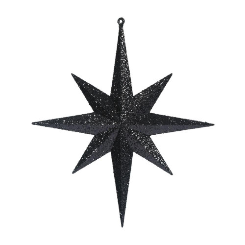 Vickerman M167417 12" Black Glitter Bethlehem Star 2/Bag