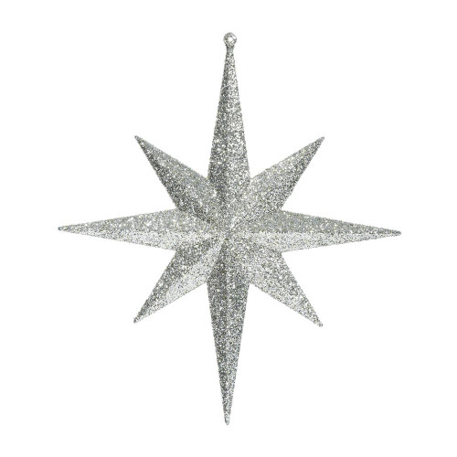 Vickerman M167438 - 12 inch Champagne Glitter Star Christmas Ornament - 2 Pack