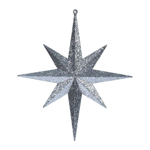 Vickerman M167487 12" Pewter Glitter Bethlehem Star 2/Bag