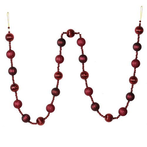 Vickerman M183519 - 6 ft Wine Ball Christmas Garland - Unlit