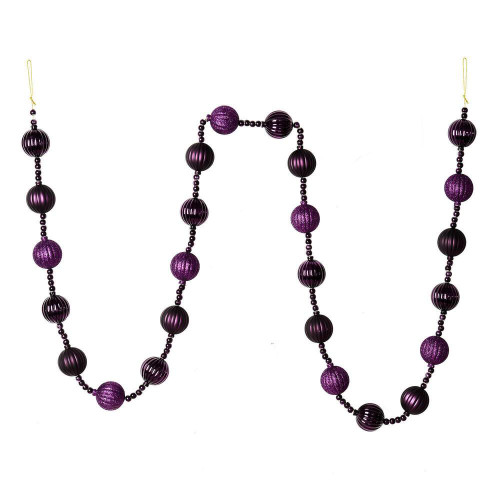 Vickerman M183529 - 6 ft Periwinkle Ball Christmas Garland - Unlit