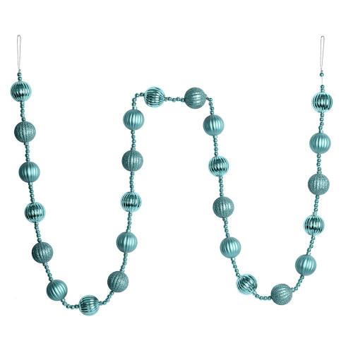 Vickerman M183532 - 6 ft Baby Blue Ball Christmas Garland - Unlit