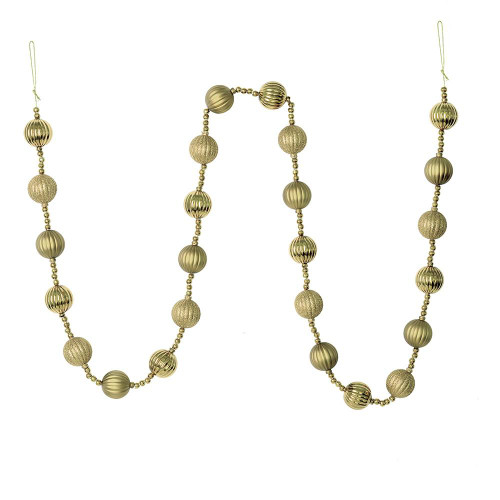 Vickerman M183538 - 6 ft Champagne Ball Christmas Garland - Unlit