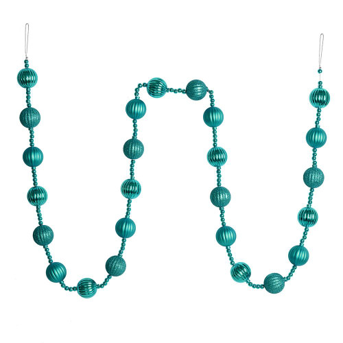 Vickerman M183542 - 6 ft Teal Ball Christmas Garland - Unlit