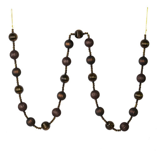 Vickerman M183575 - 6 ft Chocolate Ball Christmas Garland - Unlit