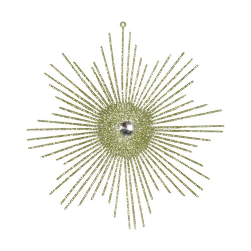 Vickerman M184554 - 6.5 inch Celadon Glitter Snowflake Christmas Ornament - 6 Pack