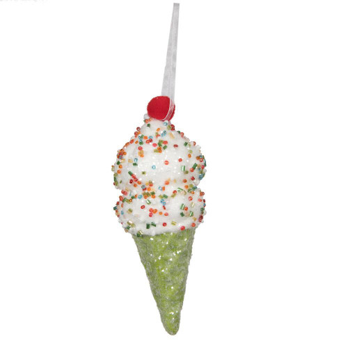 Vickerman MC224773 5.75" Lime Ice Cream Cone Ornament 3/bag
