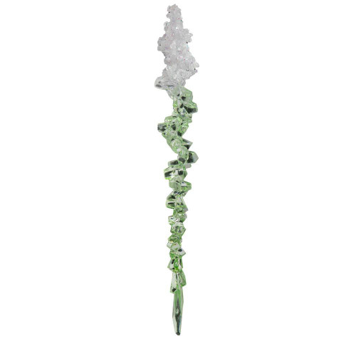Vickerman MC225173 - 10 inch Light Green Icicle Christmas Ornament - 4 Pack