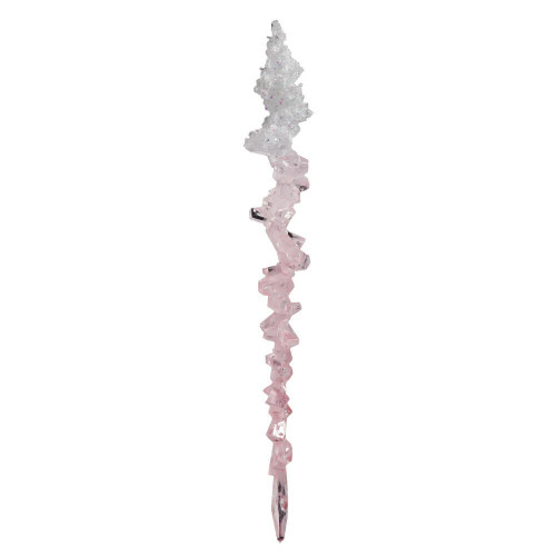  Vickerman MC225179 10" Pink Icicle Ornament 4/bag 