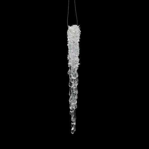 Vickerman M135908 8'' Clear Glitter Icicle 6/Bag