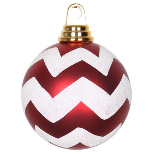 Vickerman M143373 - 4 inch Red & White Matte Ball Christmas Ornament - 4 Pack