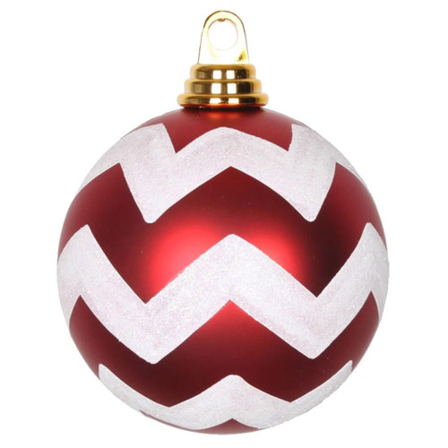 Vickerman M143473 4.75" Red-Wht Matte-Glitt Chev Ball 3/Bx