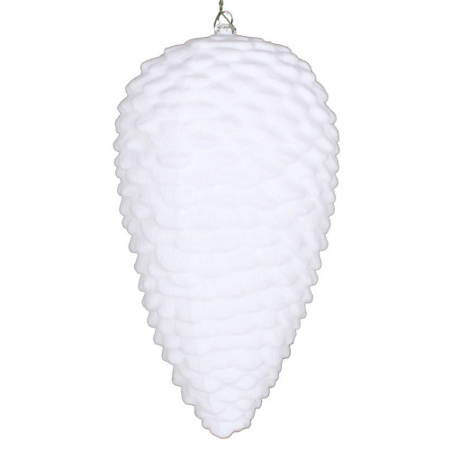 Vickerman MT195811D - 10 inch White Flocked Pinecone Christmas Ornament