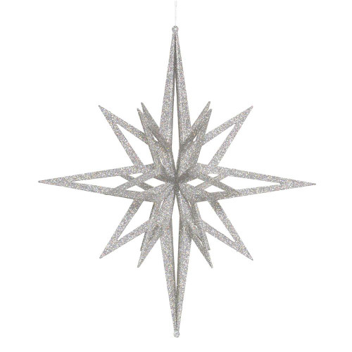 Vickerman M148407 24" Silver 3D Glitter Star